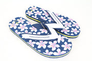 HARMONT & BLAINE Men Slippers EU41 Blue Floral Pattern Unisex Flip Flop Slip On