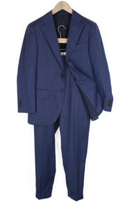 SUITSUPPLY Lazio Men Suit UK36S Slim Blue Pure Wool Pleated Lined 2 Piece
