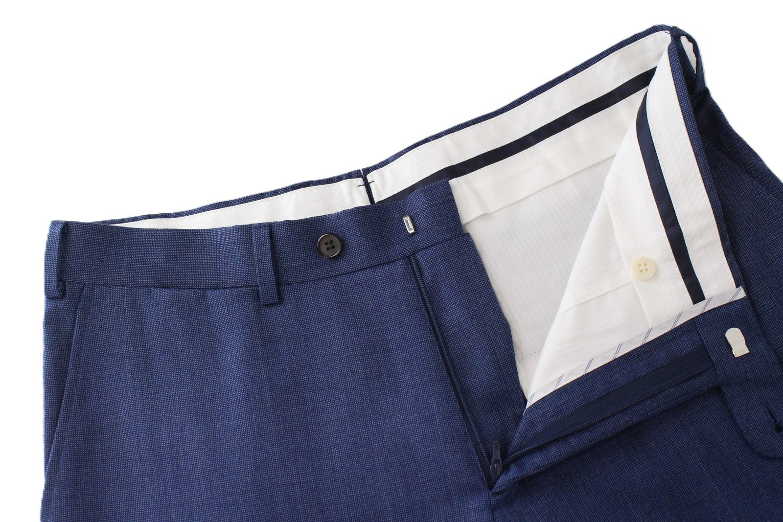 SUITSUPPLY Lazio Men Suit UK36S Slim Blue Pure Wool Pleated Lined 2 Piece