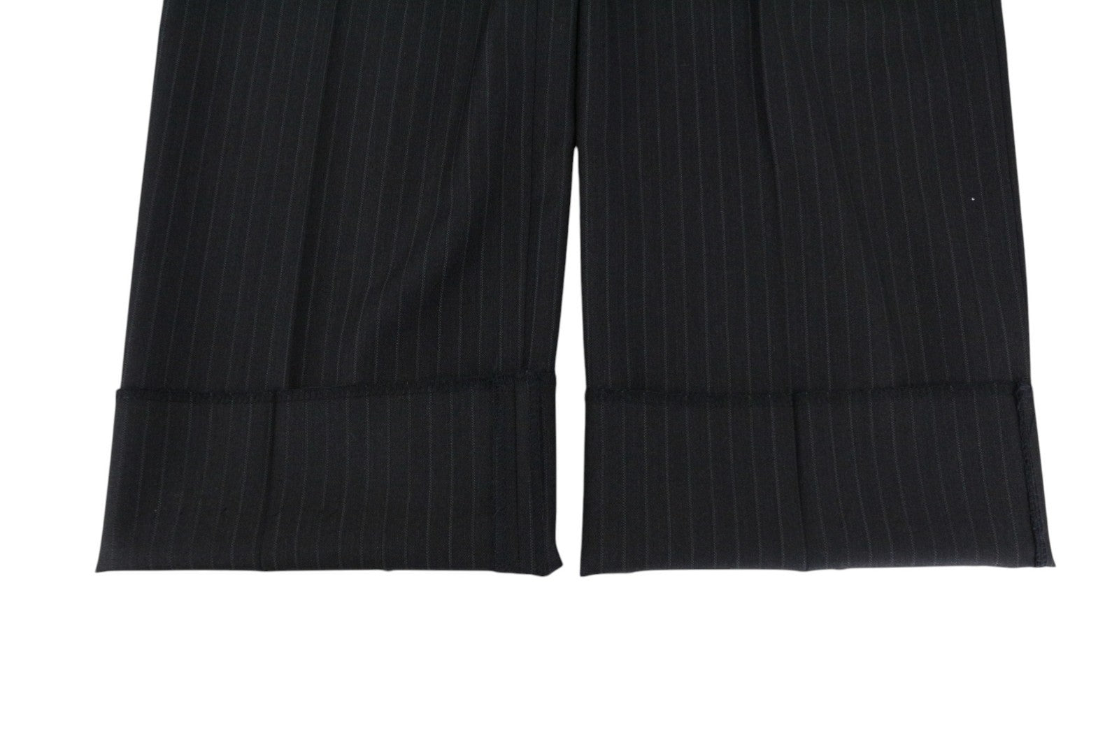 RICHMOND  Men Trousers 48 Dark Grey Wool Blend Pleated Striped Pattern Formal