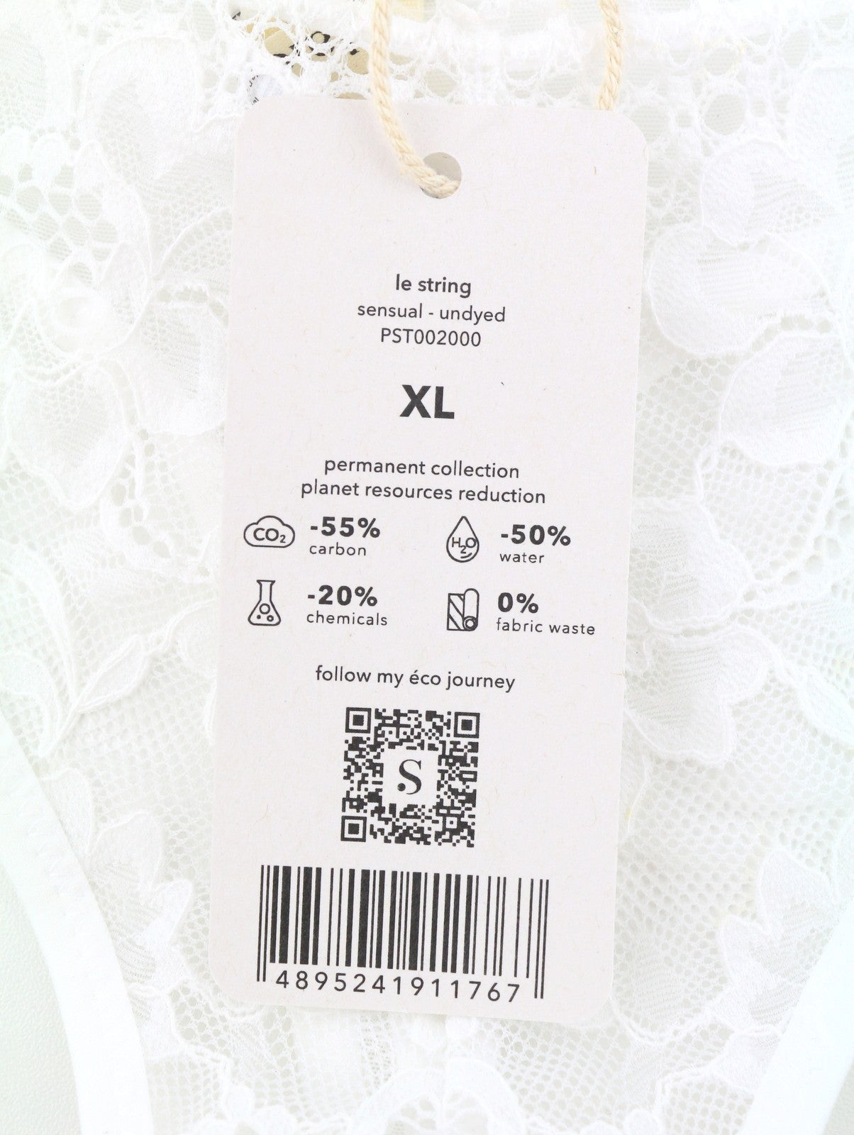 SCANDALE Le String Sensual-Undyed Women Panties XL White Delicate Lace Insert