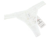 SCANDALE Le String Sensual-Undyed Women Panties S White Delicate Lace Insert