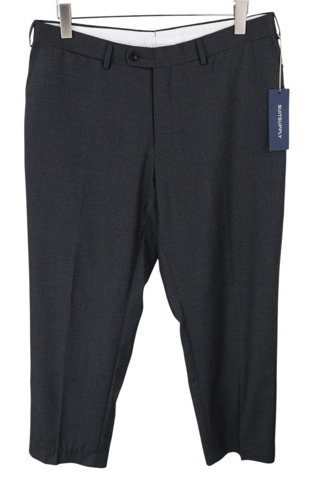 SUITSUPPLY Sienna Men Trousers UK44R Dark Grey Wool Lined Pleated Front Formal