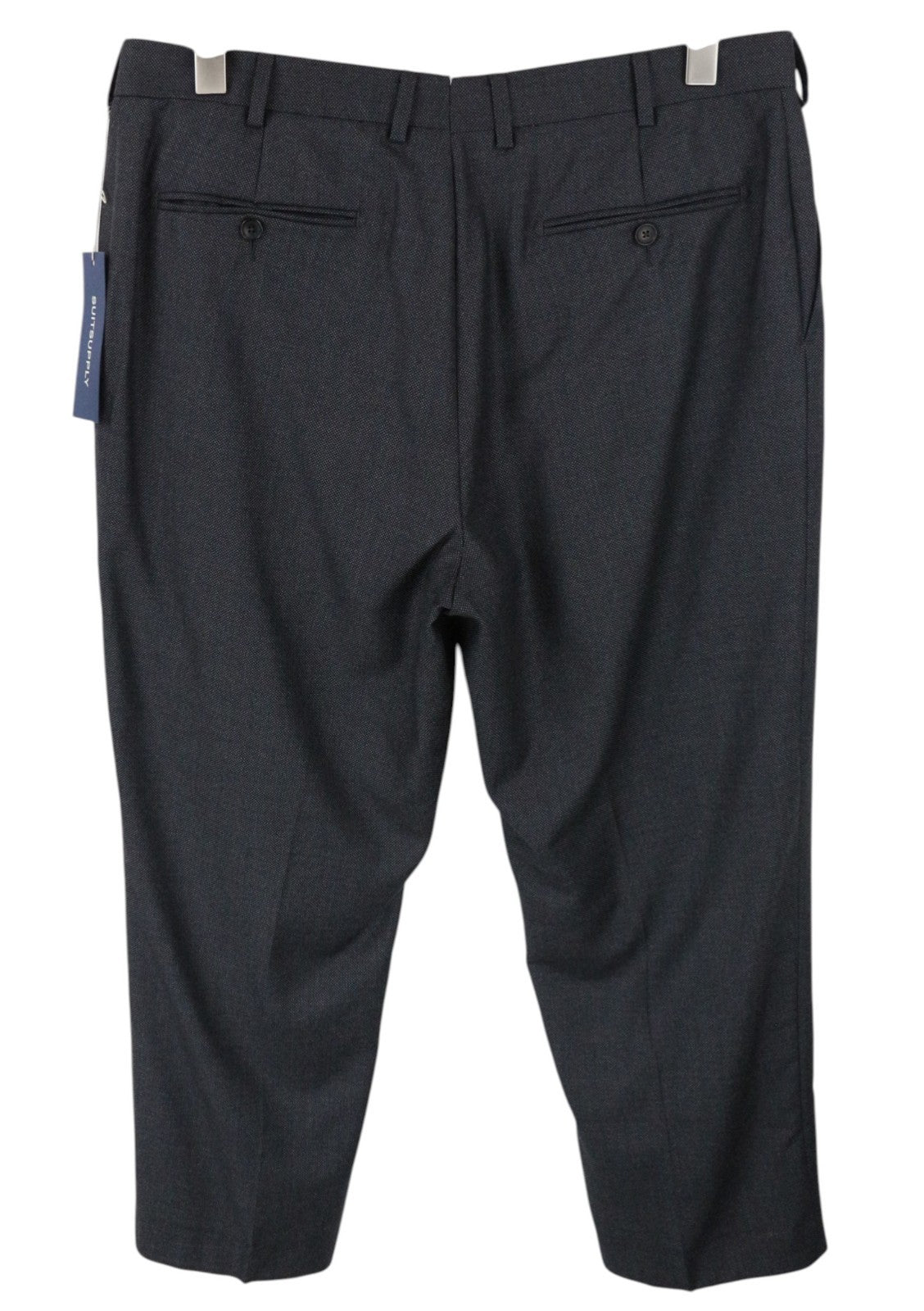 SUITSUPPLY Sienna Men Trousers UK44R Dark Grey Wool Lined Pleated Front Formal