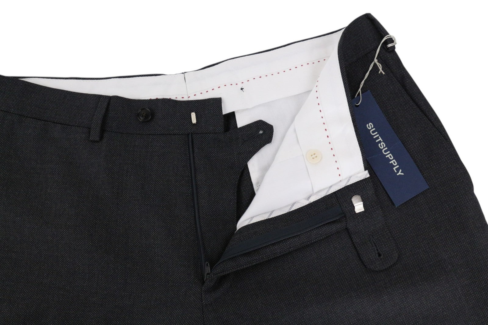 SUITSUPPLY Sienna Men Trousers UK44R Dark Grey Wool Lined Pleated Front Formal