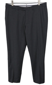 SUITSUPPLY Men Trousers UK40S Dark Grey Pure Wool Pinstriped Pleated Formal