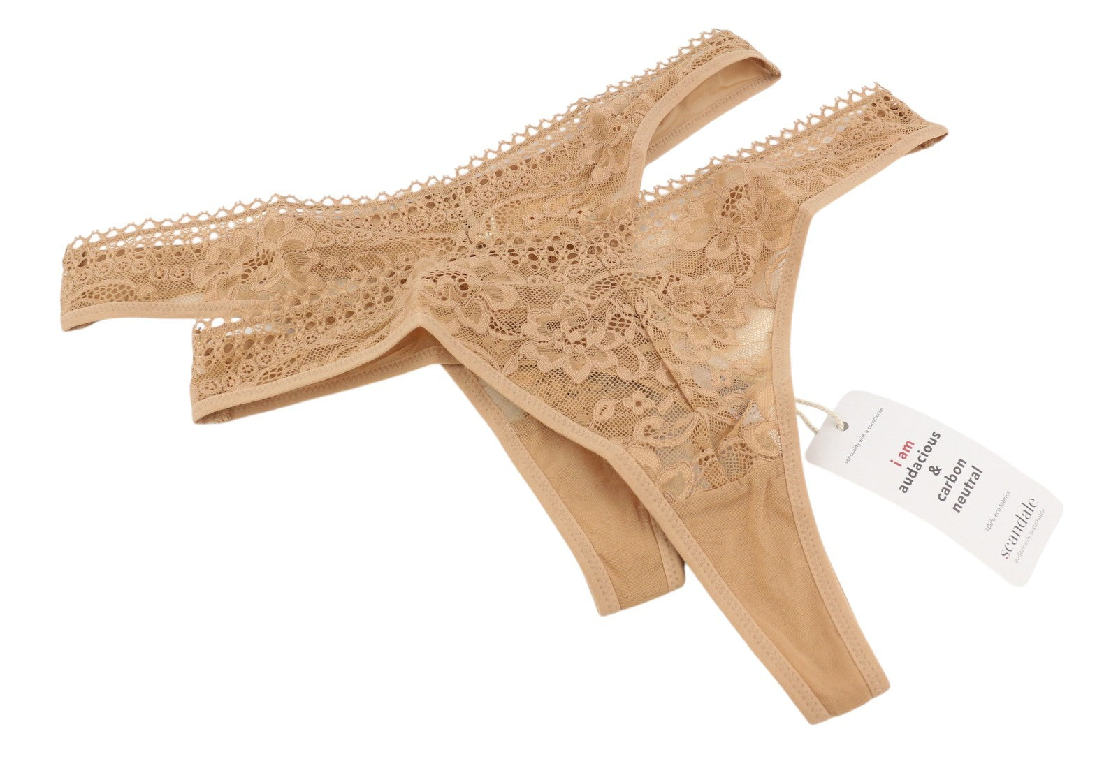 SCANDALE Le String Sensual-Nude T17 Women Panties XL Delicate Lace Insert 2-Pack