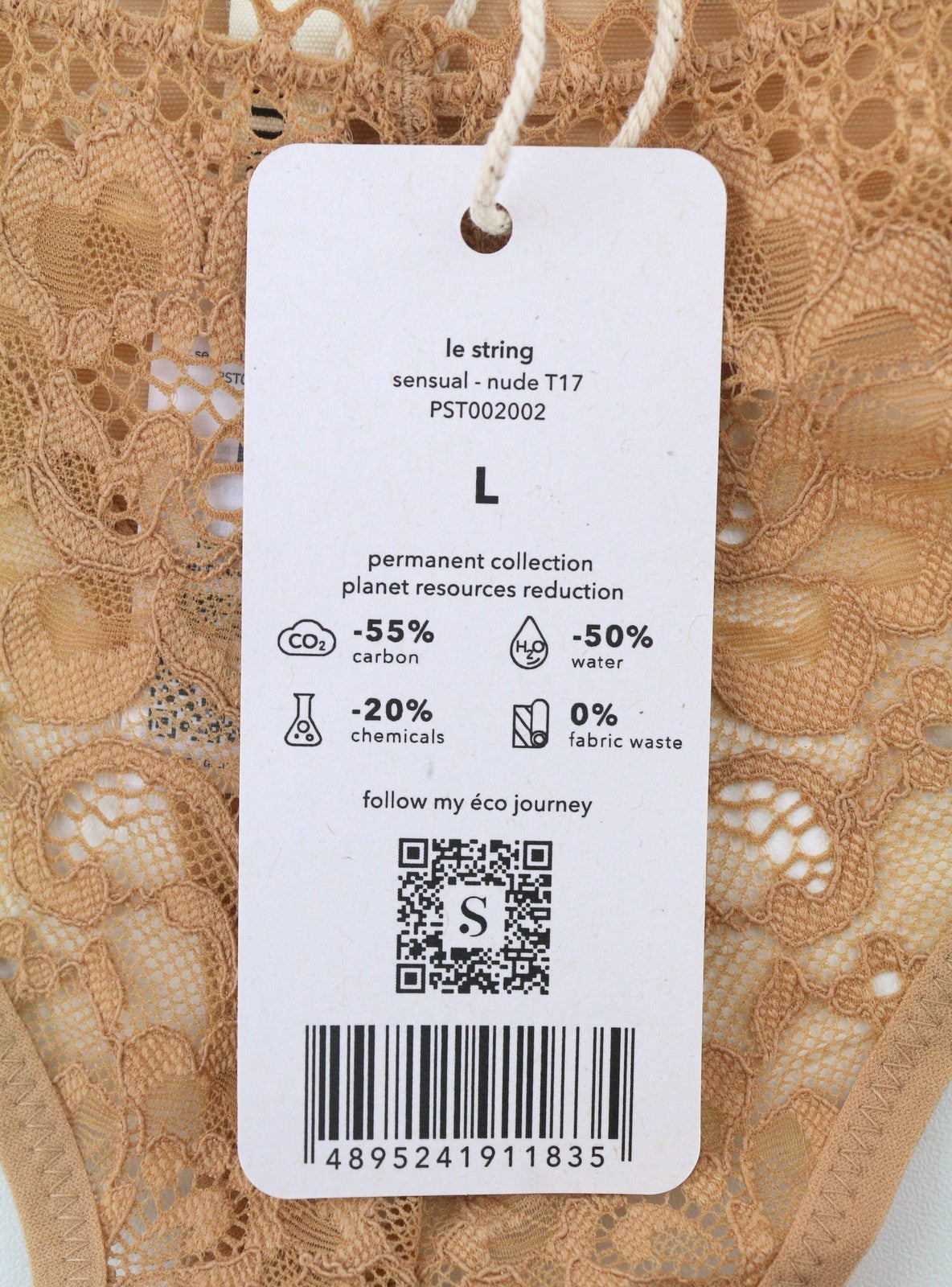 SCANDALE Le String Sensual-Nude T17 Women Panties L Delicate Lace Insert 3-Pack