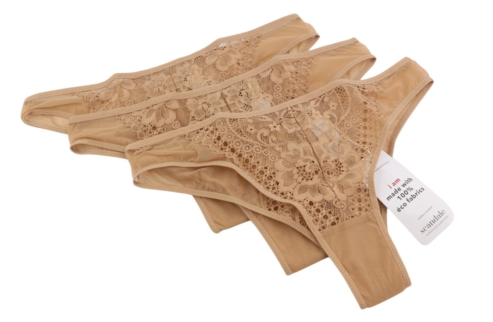 SCANDALE Le Bresilien Sensual-Nude T17 Women Panties M Brazilian Laces 3-Pack