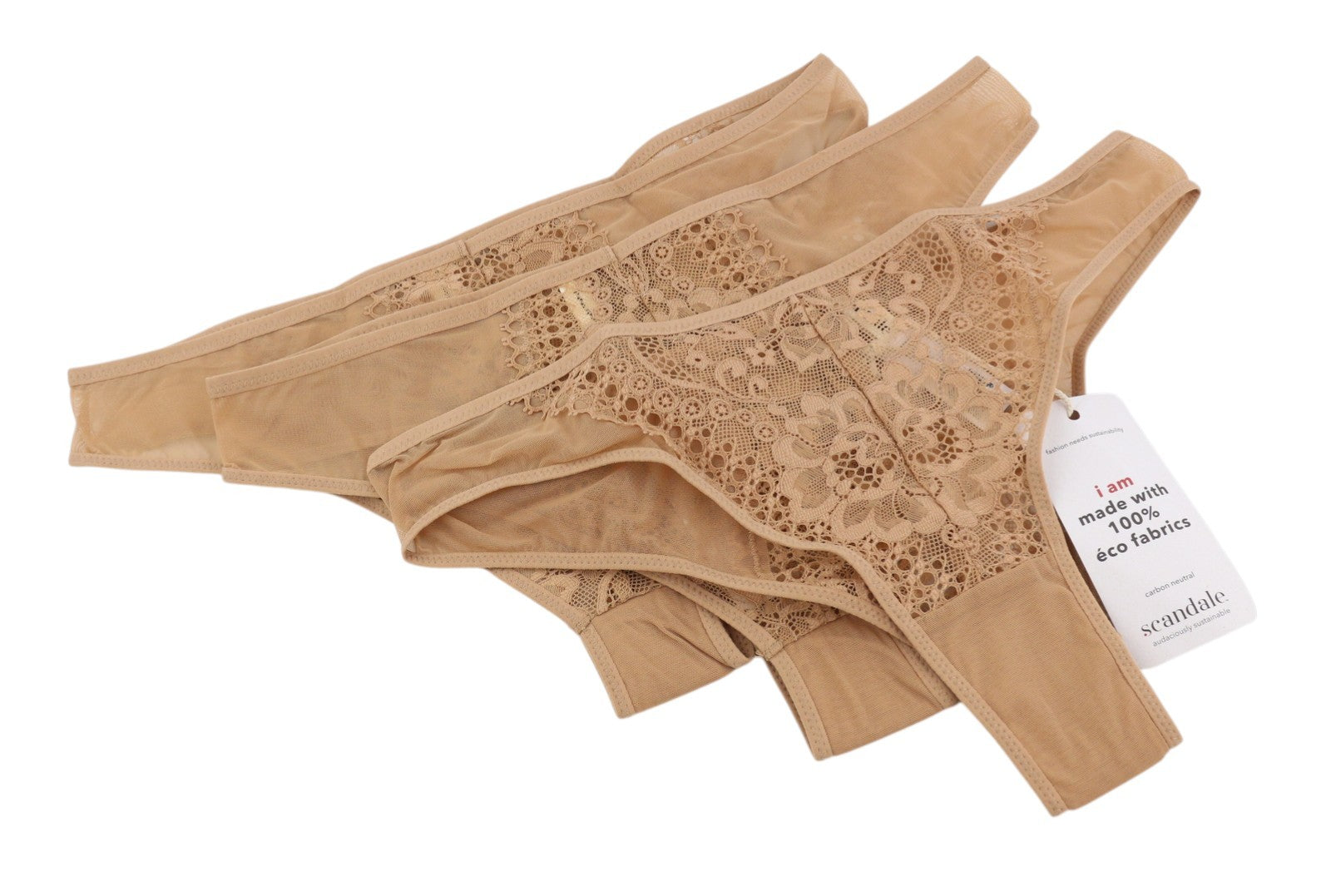 SCANDALE Le Bresilien Sensual-Nude T17 Women Panties M Brazilian Laces 3-Pack