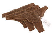 SCANDALE Le Bresilien Sensual-Nude B18 Women Panties M Brown Laces 3-Pack