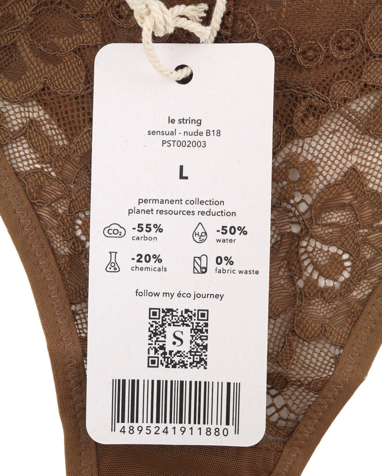 SCANDALE Le String Sensual-Nude B18 Women Panties L Brown Sheer Back 2-Pack