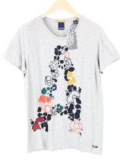 SCOTCH & SODA Ams Blauw Men T-Shirt M Grey Pure Cotton Short Sleeved Embroidered