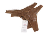 SCANDALE Le String Sensual-Nude B18 Women Panties S Brown Sheer Back 2-Pack