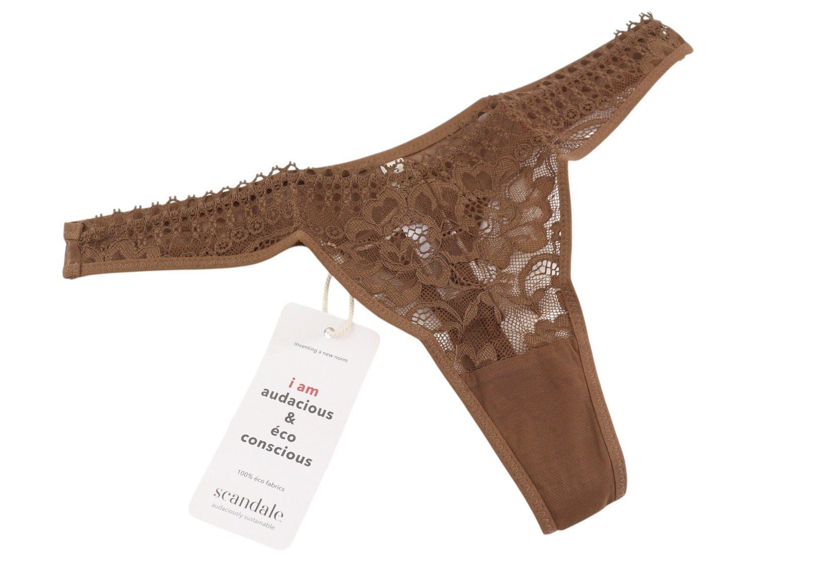SCANDALE Le String Sensual-Nude B18 Women Panties S Brown Sheer Back 2-Pack