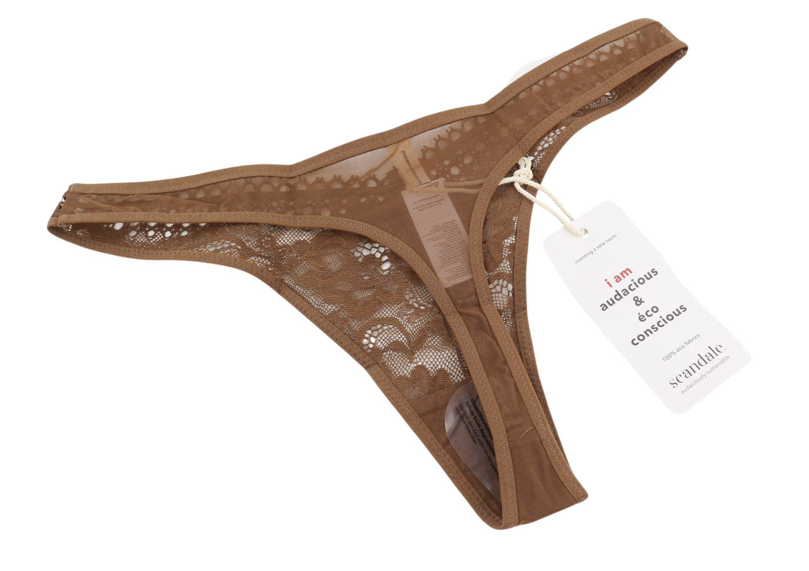SCANDALE Le String Sensual-Nude B18 Women Panties S Brown Sheer Back 2-Pack
