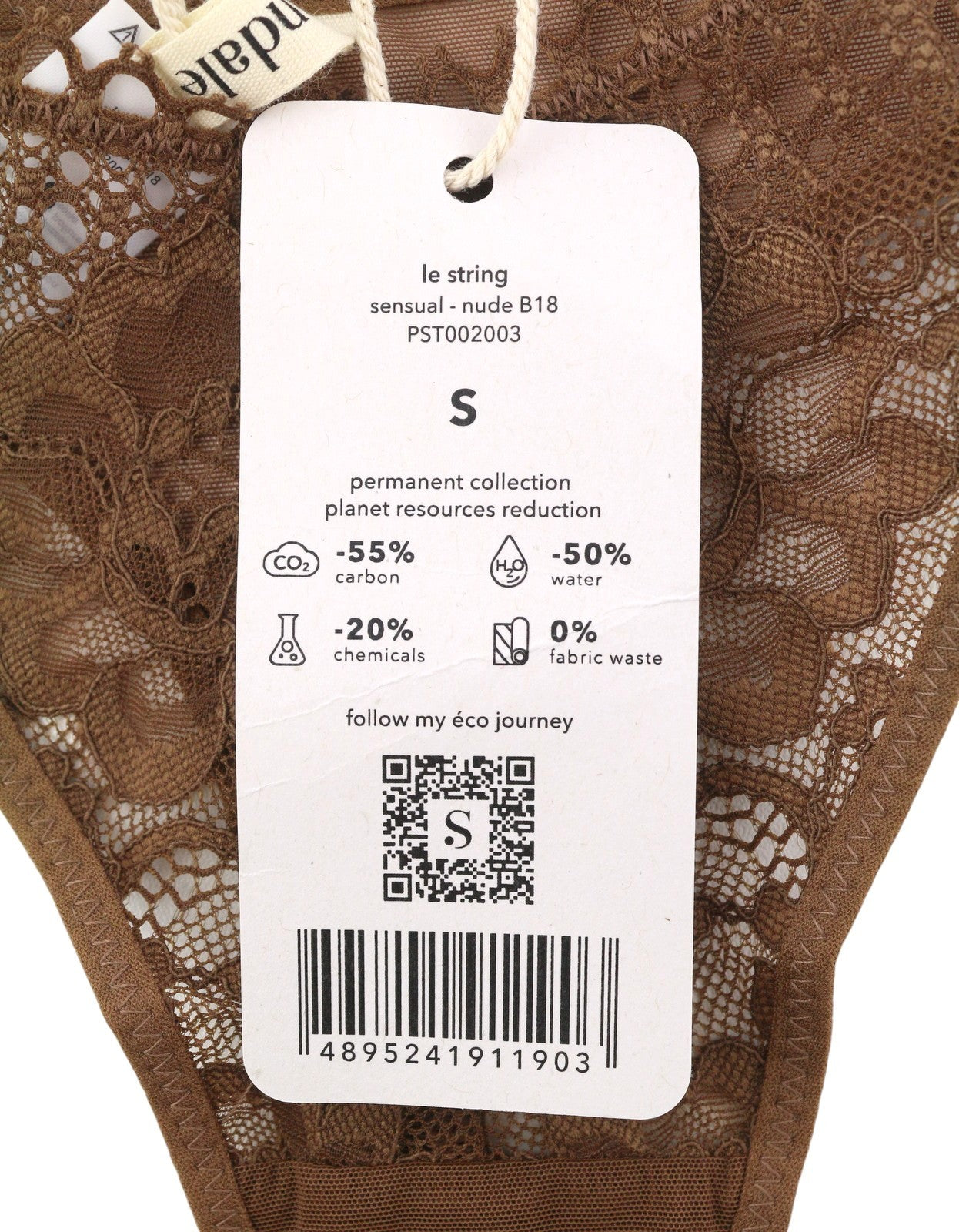 SCANDALE Le String Sensual-Nude B18 Women Panties S Brown Sheer Back 2-Pack