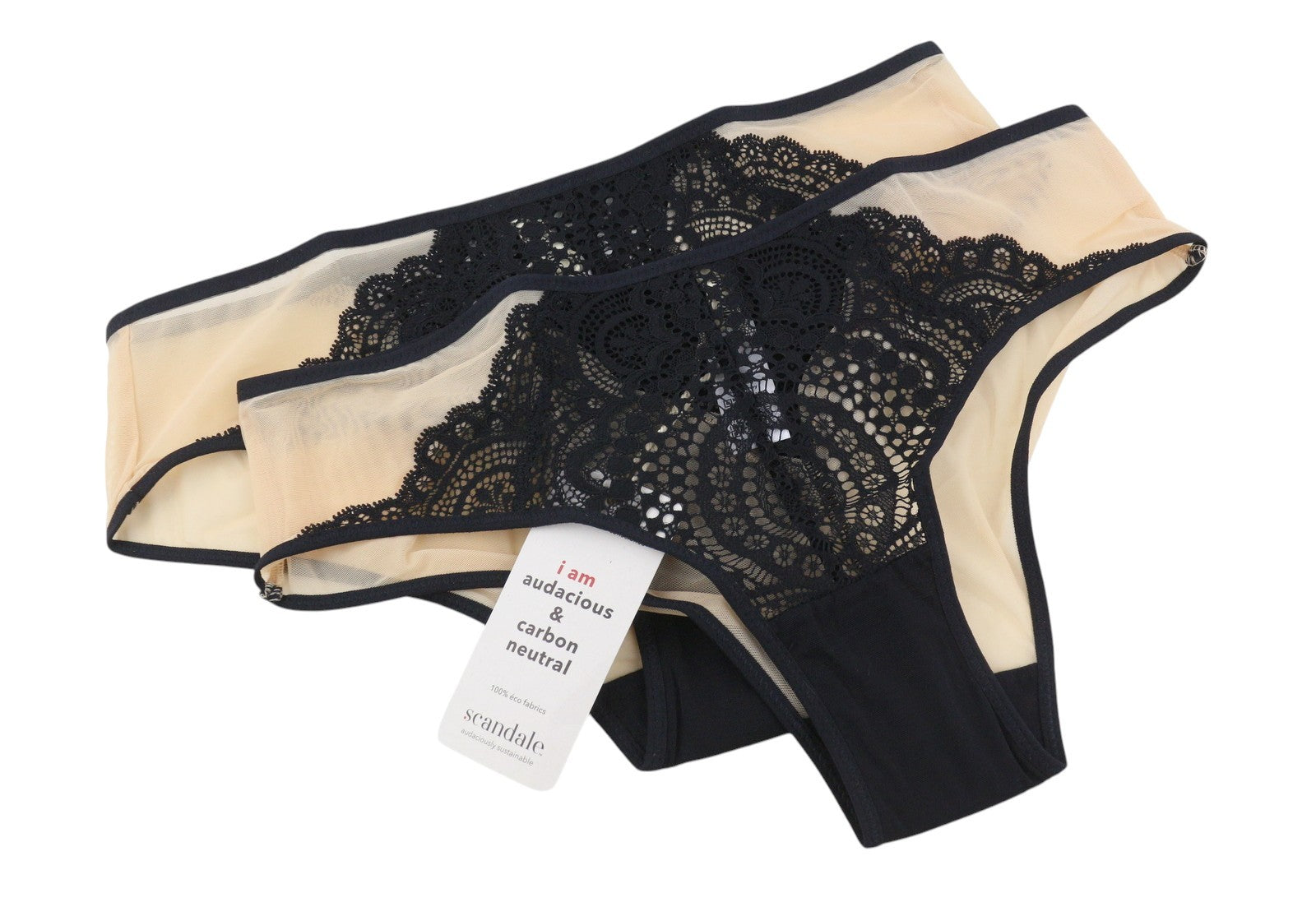 SCANDALE Le Shorty Sublime-Nude A14 Women Panties M Sheer Tulle Laces 3-Pack