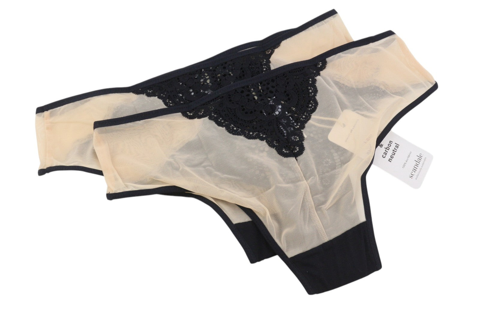 SCANDALE Le Shorty Sublime-Nude A14 Women Panties M Sheer Tulle Laces 3-Pack