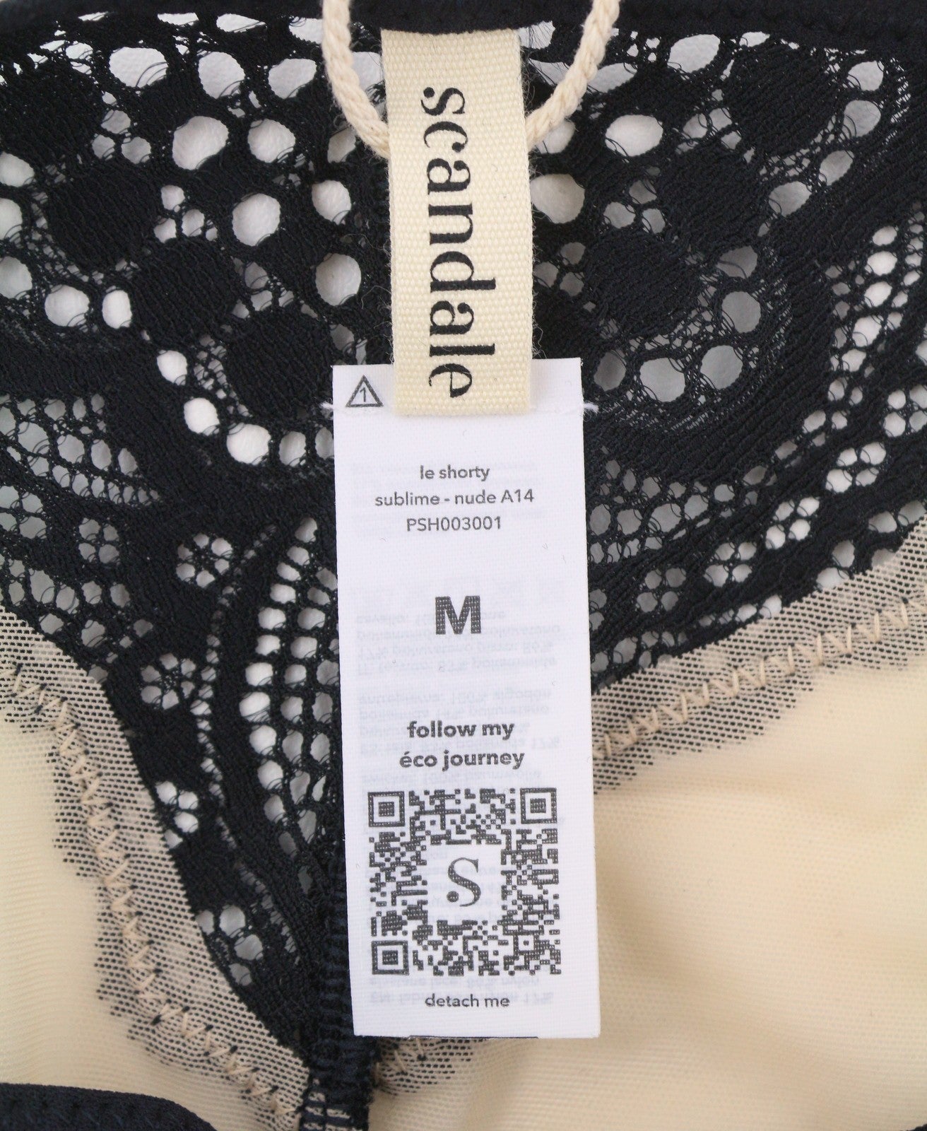 SCANDALE Le Shorty Sublime-Nude A14 Women Panties M Sheer Tulle Laces 3-Pack