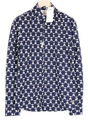 SCOTCH & SODA Ams Couture Men Shirt M Navy Cotton Stretch Patterned Long Sleeve