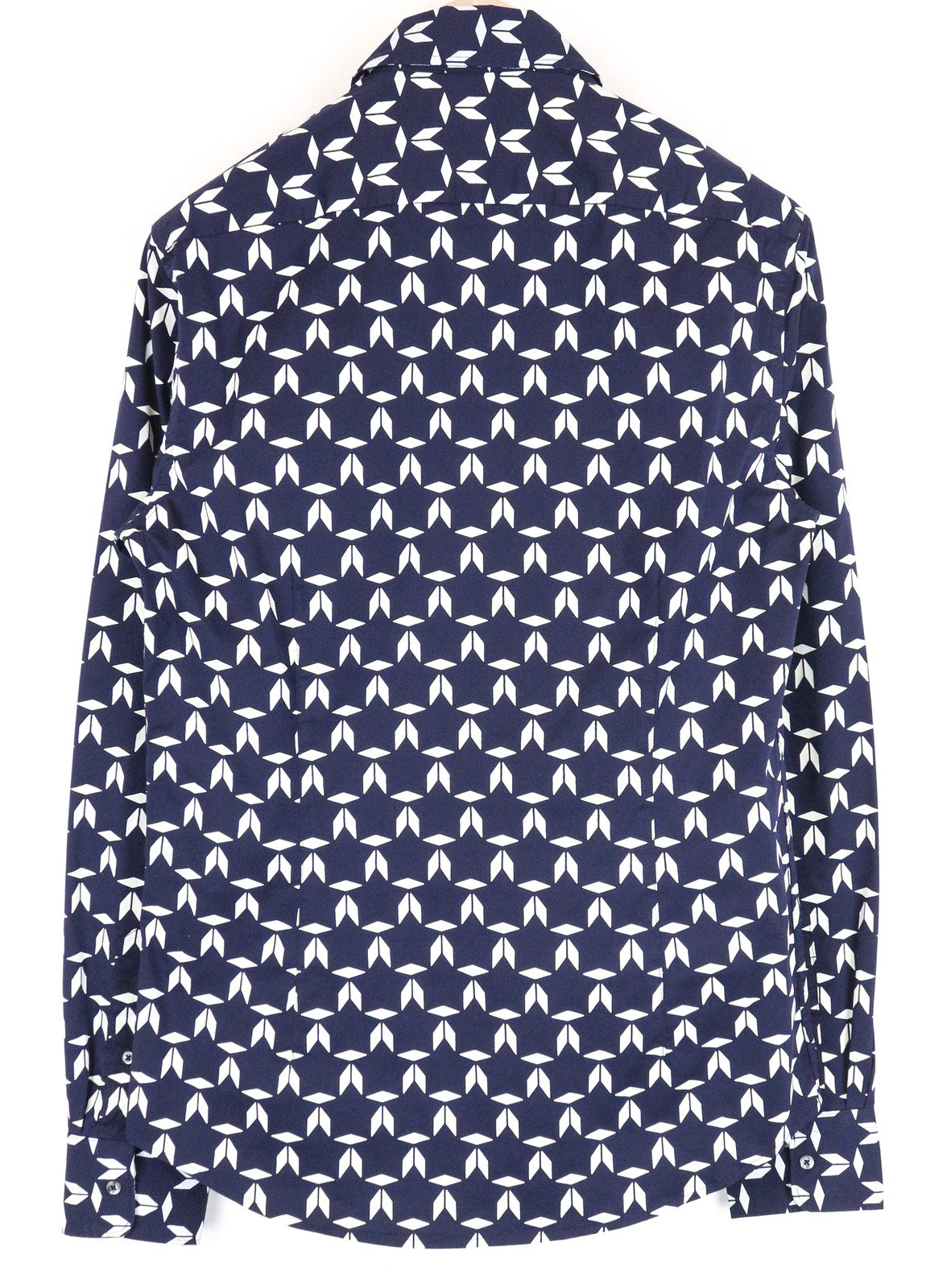 SCOTCH & SODA Ams Couture Men Shirt M Navy Cotton Stretch Patterned Long Sleeve