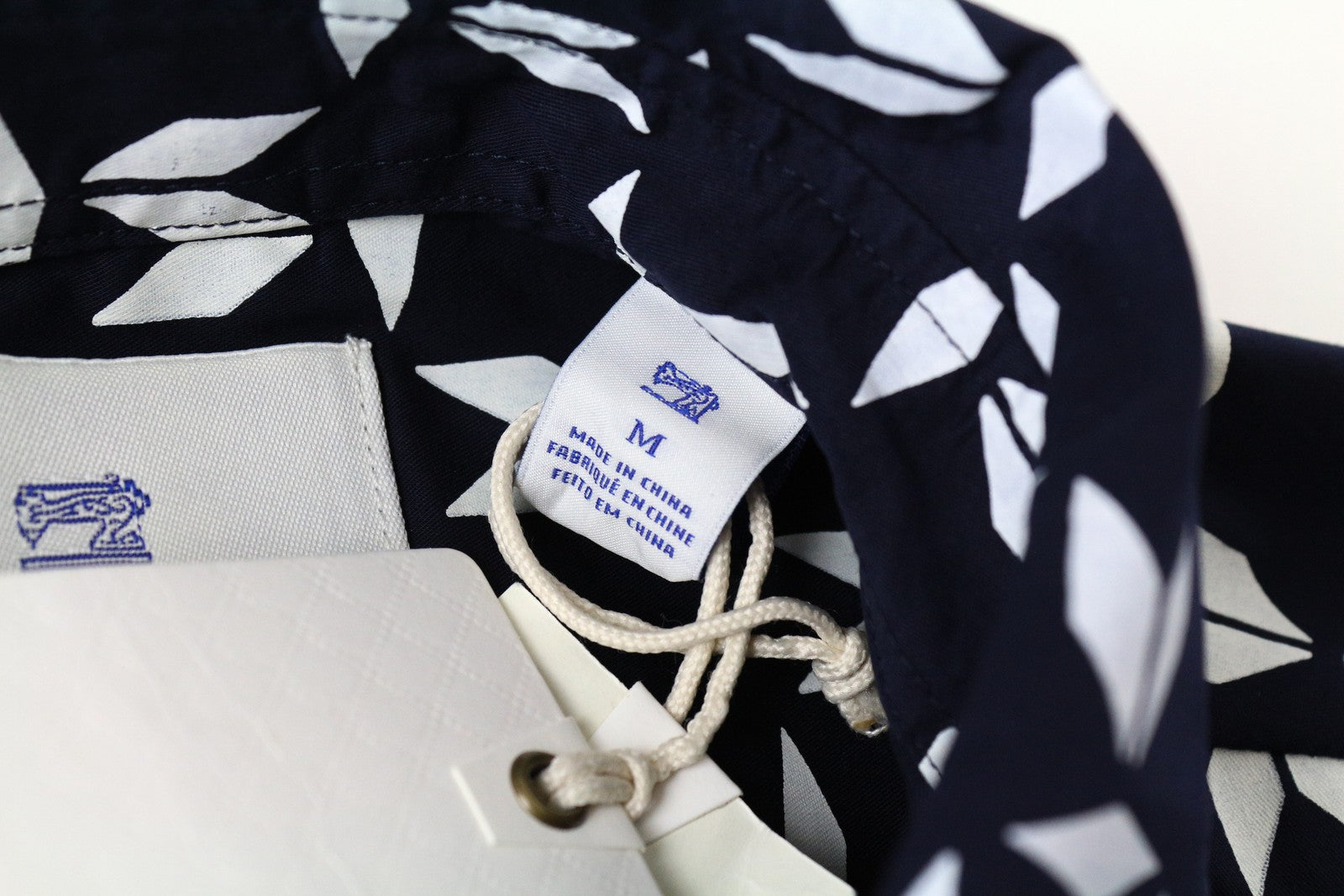 SCOTCH & SODA Ams Couture Men Shirt M Navy Cotton Stretch Patterned Long Sleeve