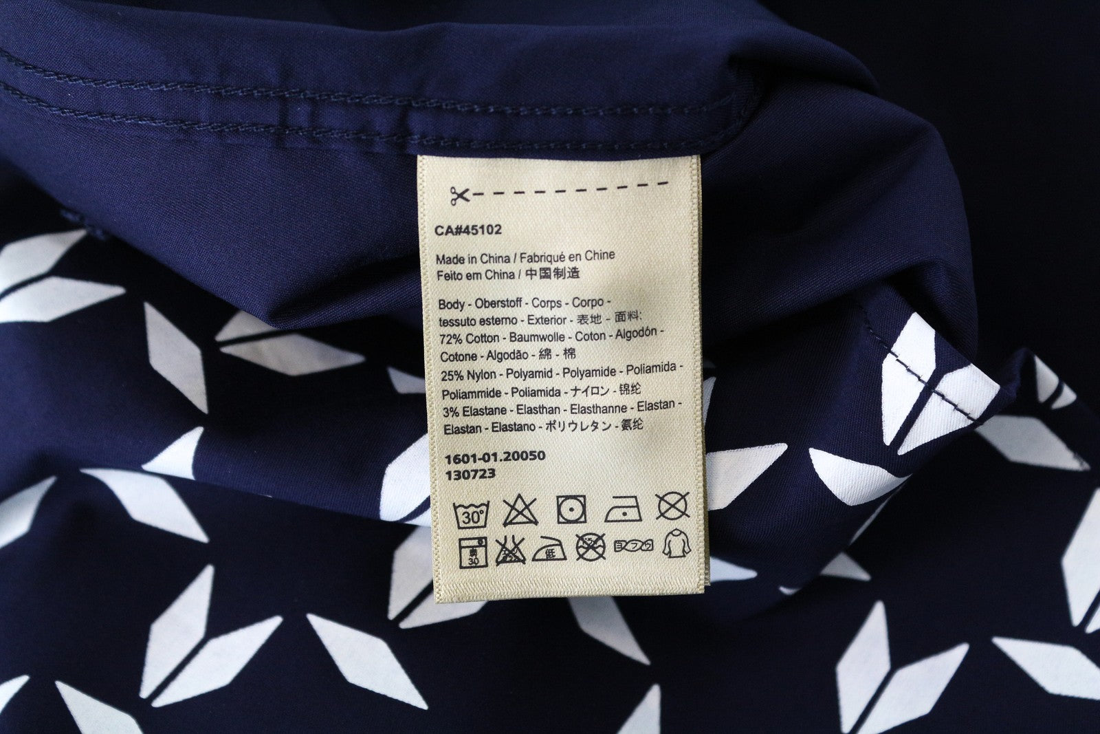 SCOTCH & SODA Ams Couture Men Shirt M Navy Cotton Stretch Patterned Long Sleeve