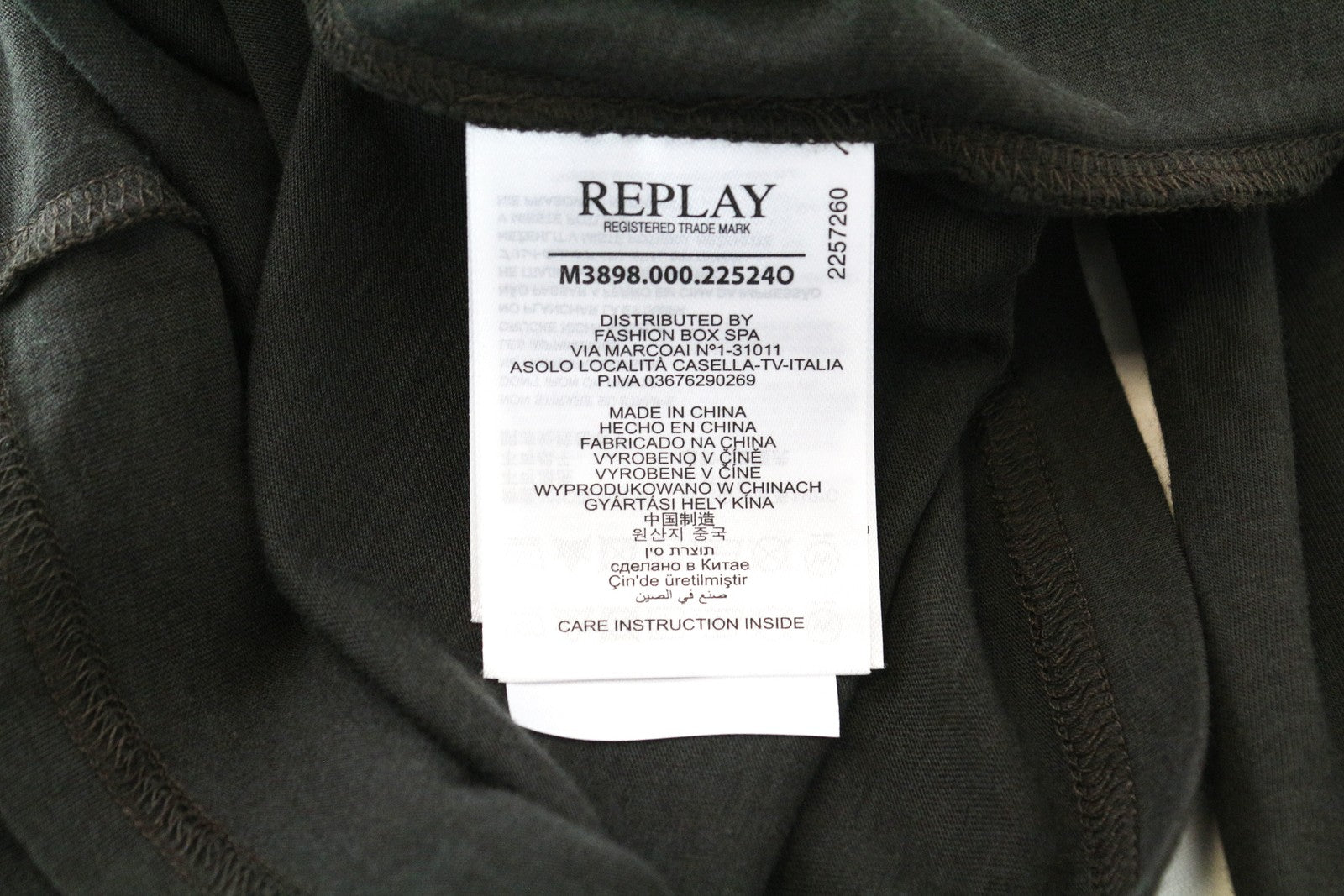 REPLAY Men T-Shirt S Greyish Brown Cotton Blend Long Sleeve Pocketed Pull On
