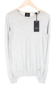 SCOTCH & SODA Ams Couture Men Sweatshirt S Grey Pure Cotton Long Sleeved V-neck
