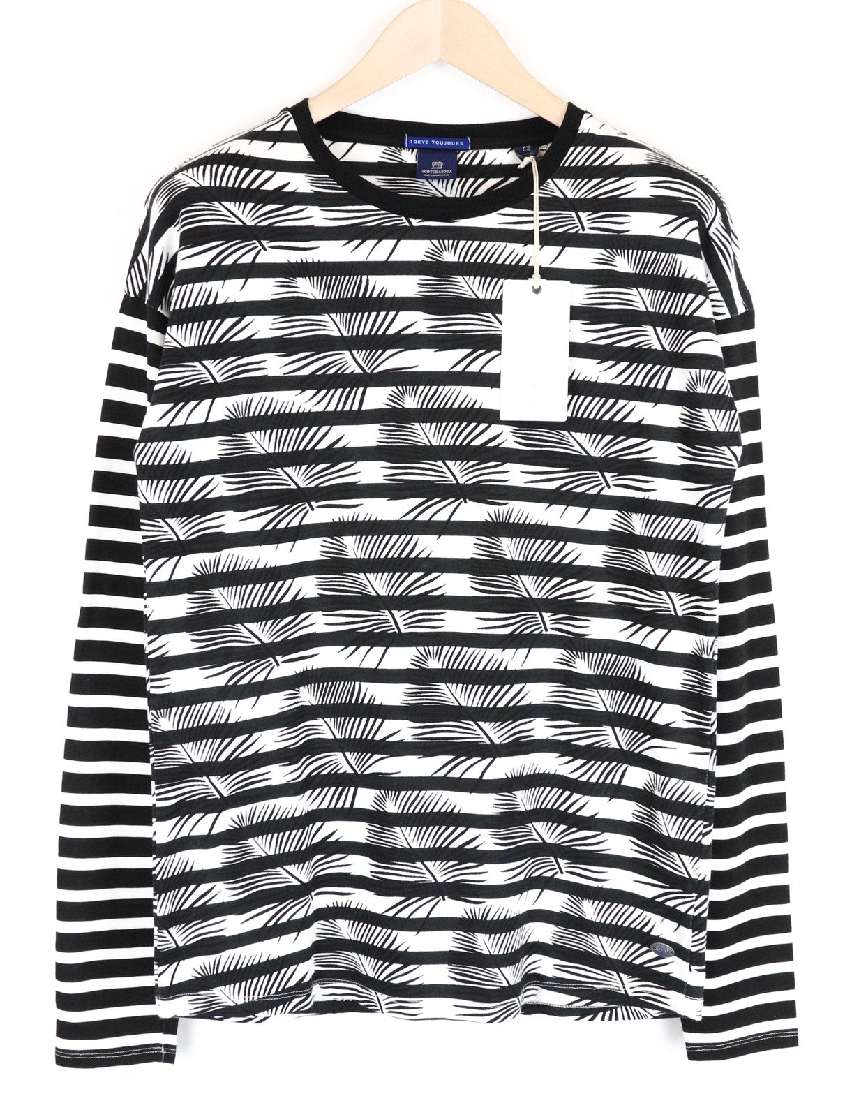 SCOTCH & SODA Ams Couture Men Sweatshirt M Black Cotton Patterned Long Sleeved