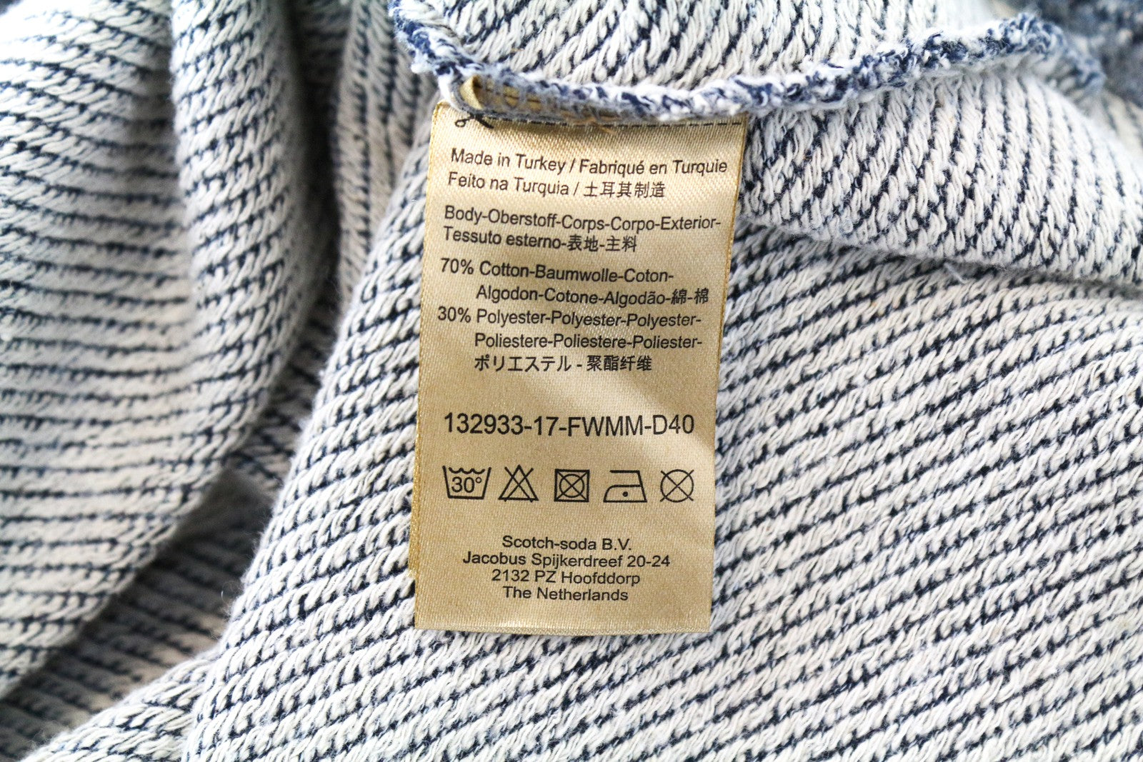 SCOTCH & SODA Ams Couture Men Sweatshirt S Blue Cotton Blend Long Sleeved