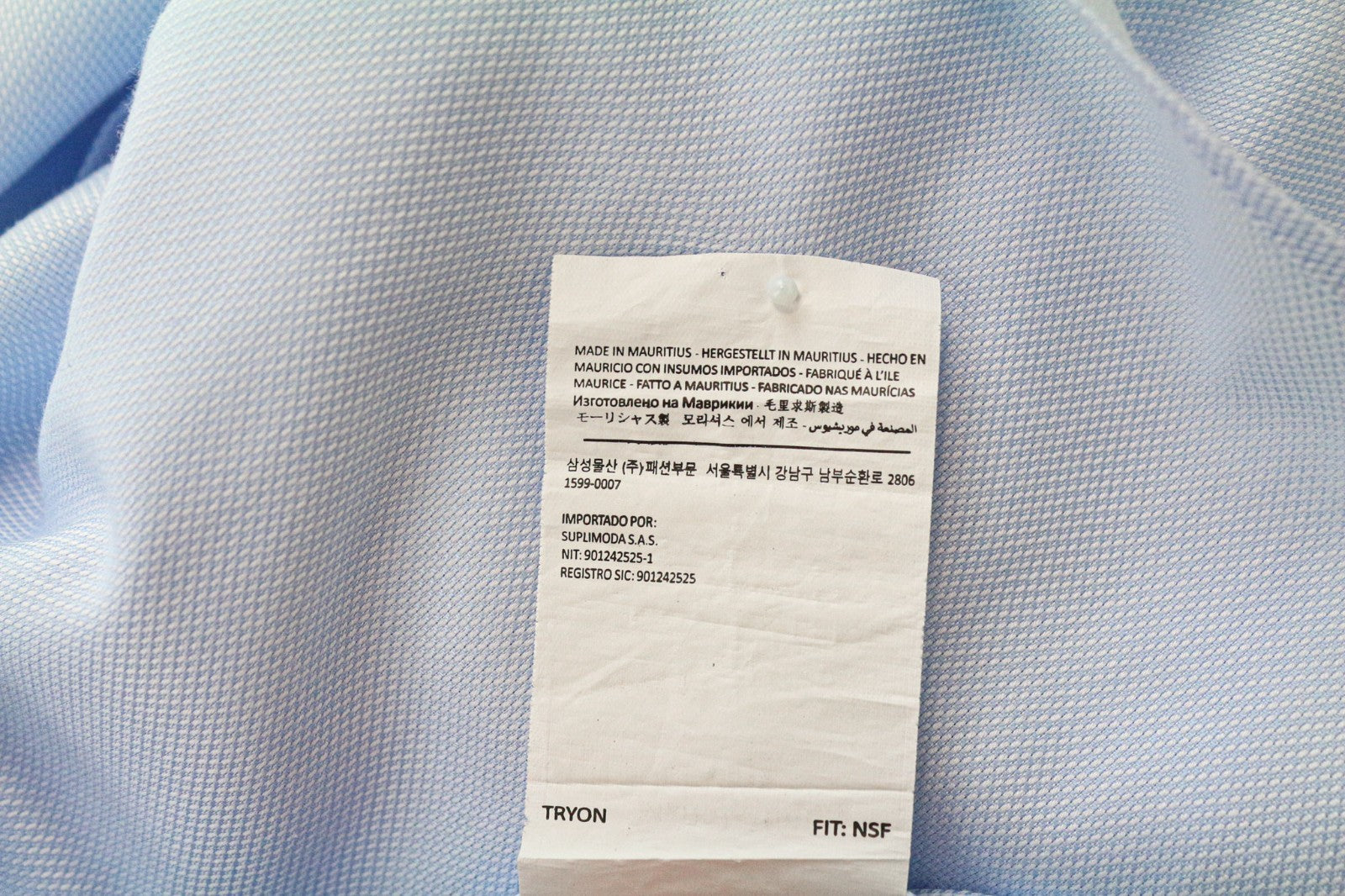 SUITSUPPLY Men's Formal Shirt 43/17 Slim Blue Cotton Button-Up Cutaway Twill