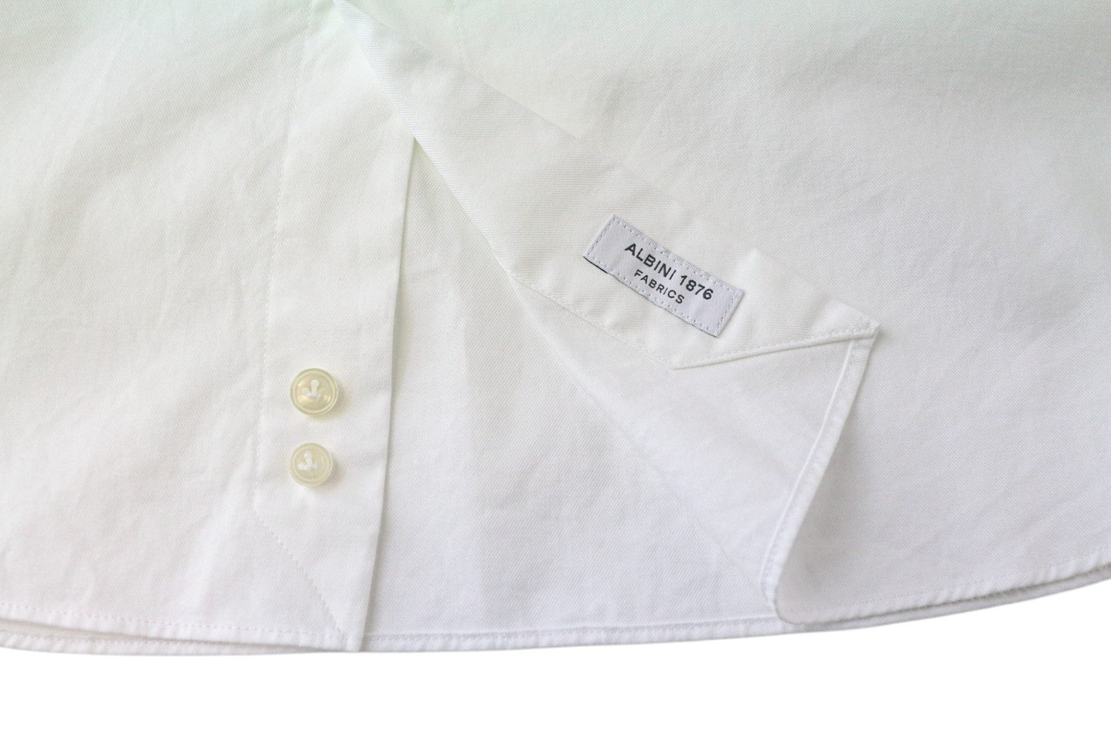 SUITSUPPLY Men's Formal Shirt 46/18 Slim White Cotton Cutaway Twill Long Sleeve