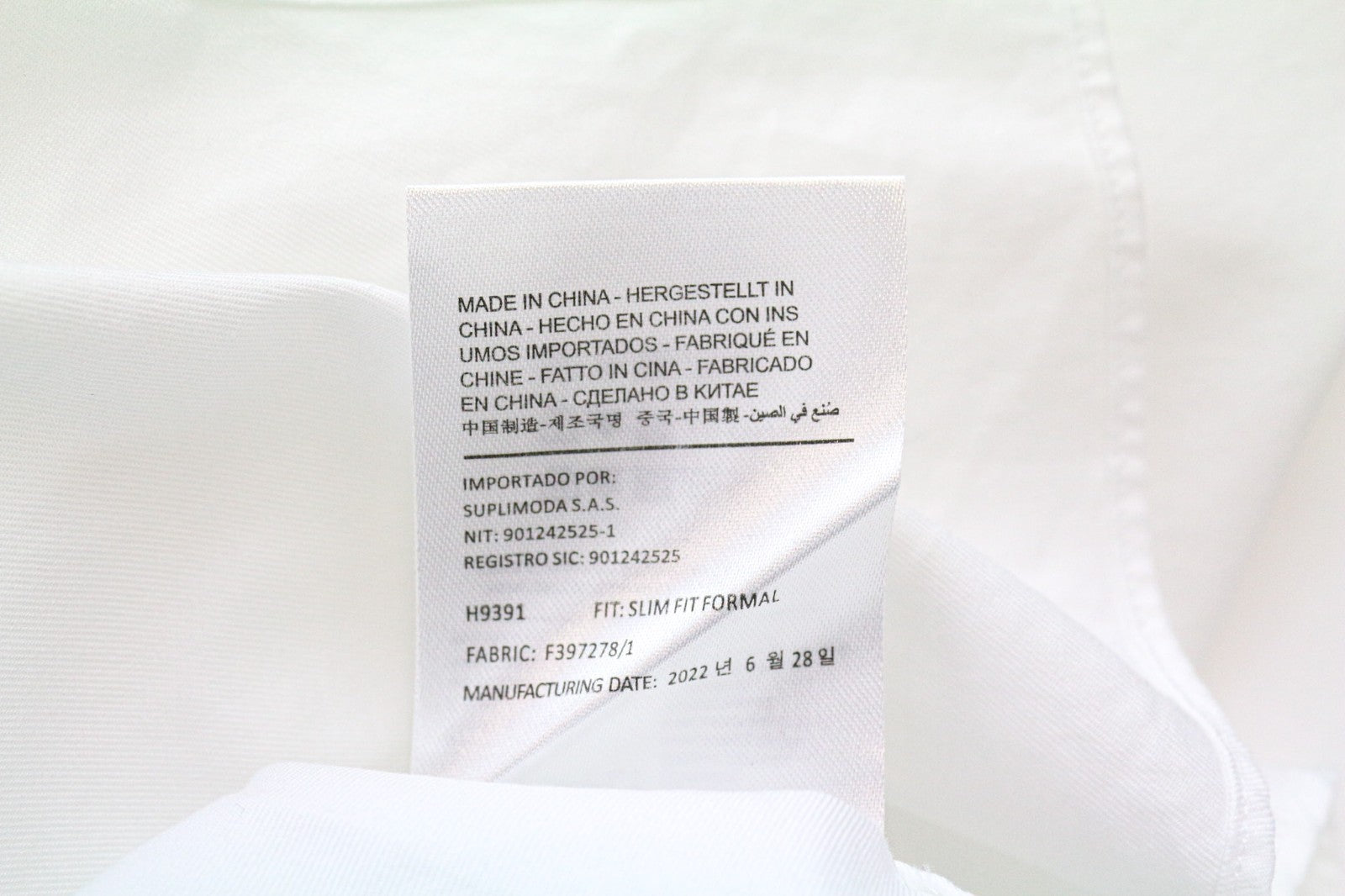 SUITSUPPLY Men's Formal Shirt 46/18 Slim White Cotton Cutaway Twill Long Sleeve