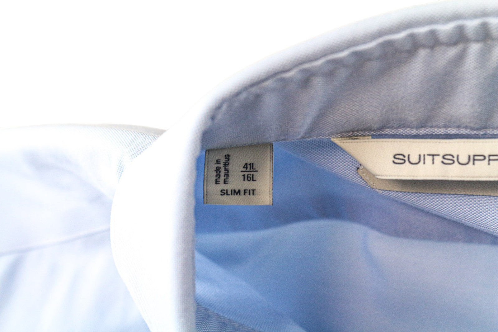 SUITSUPPLY Men's Formal Shirt 41L/16L Slim Blue Cotton Long Sleeve Button