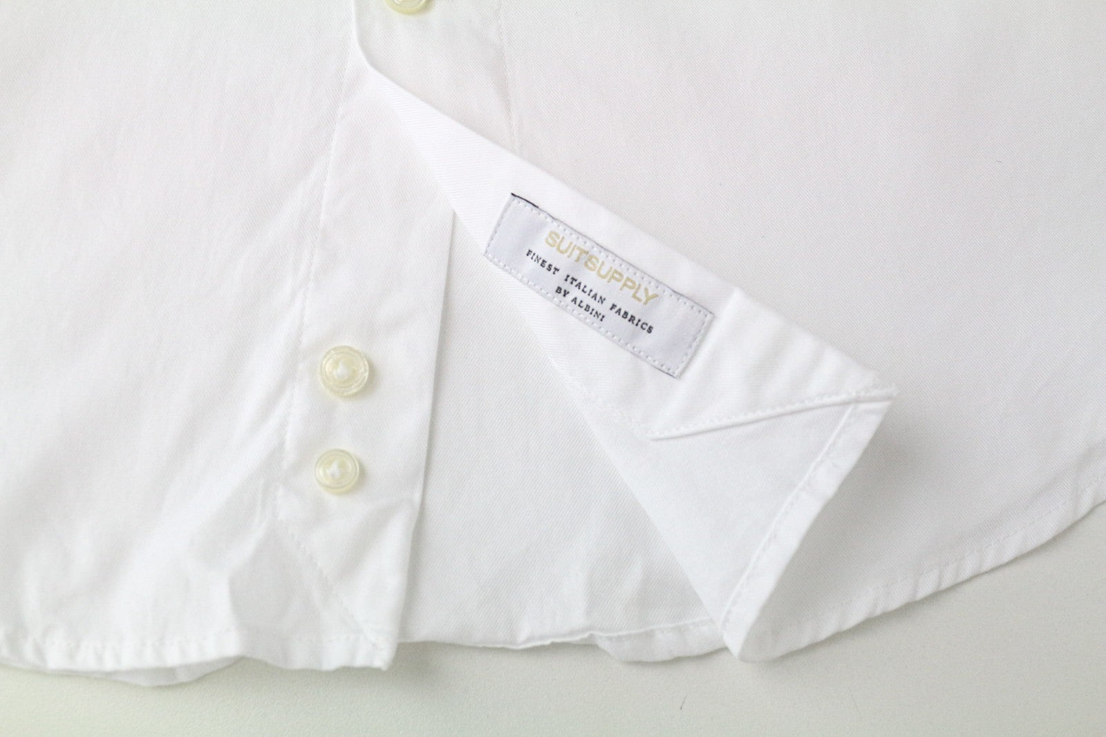 SUITSUPPLY Men's Formal Shirt 38/15 Extra Slim White Cotton Cutaway Long Sleeve