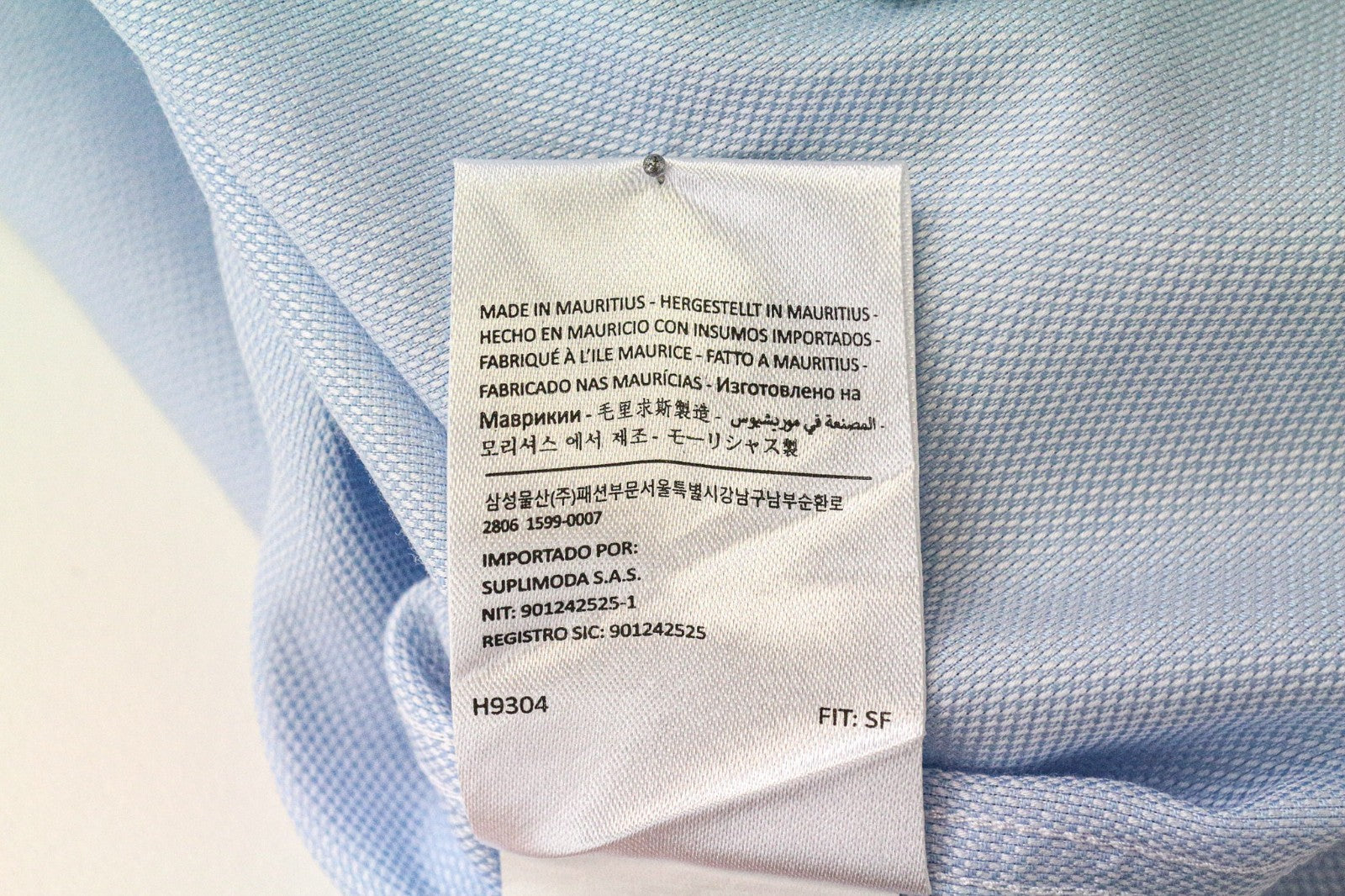 SUITSUPPLY Traveller Men's Formal Shirt 42/16.5 Slim Blue Melange Pure Cotton