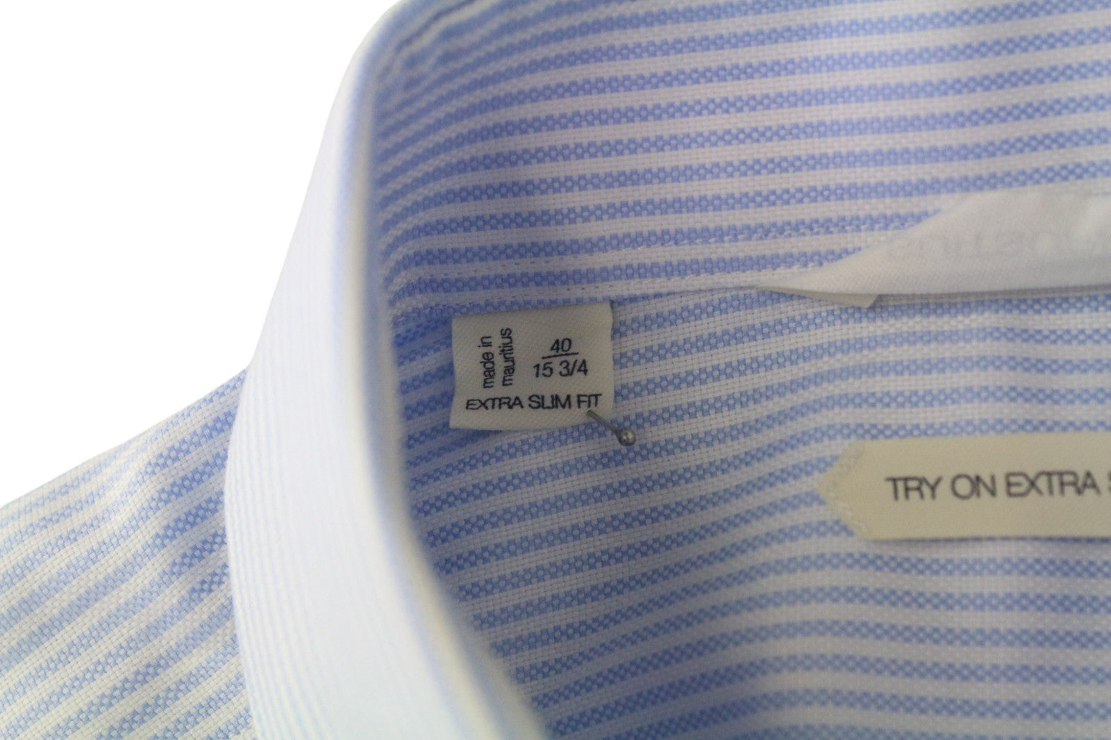 SUITSUPPLY Men's Formal Shirt 40/15.75 Extra Slim Striped Pure Cotton Try-On Fit