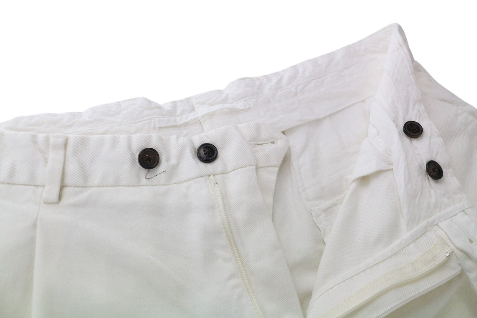 SUITSUPPLY Campo Men's Trousers UK36R White Slim Fit Cotton Blend Pleated