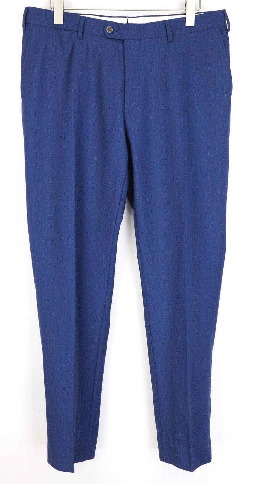 SUITSUPPLY Brescia Men's Trousers UK44L Mid Blue Slim Glen Check Pure Wool Flat