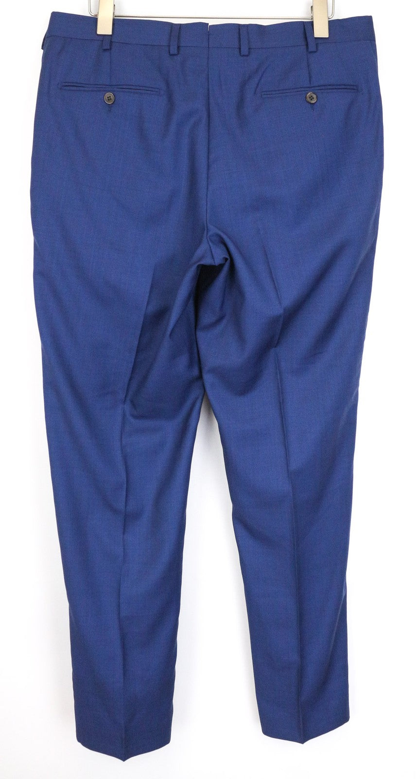 SUITSUPPLY Brescia Men's Trousers UK44L Mid Blue Slim Glen Check Pure Wool Flat