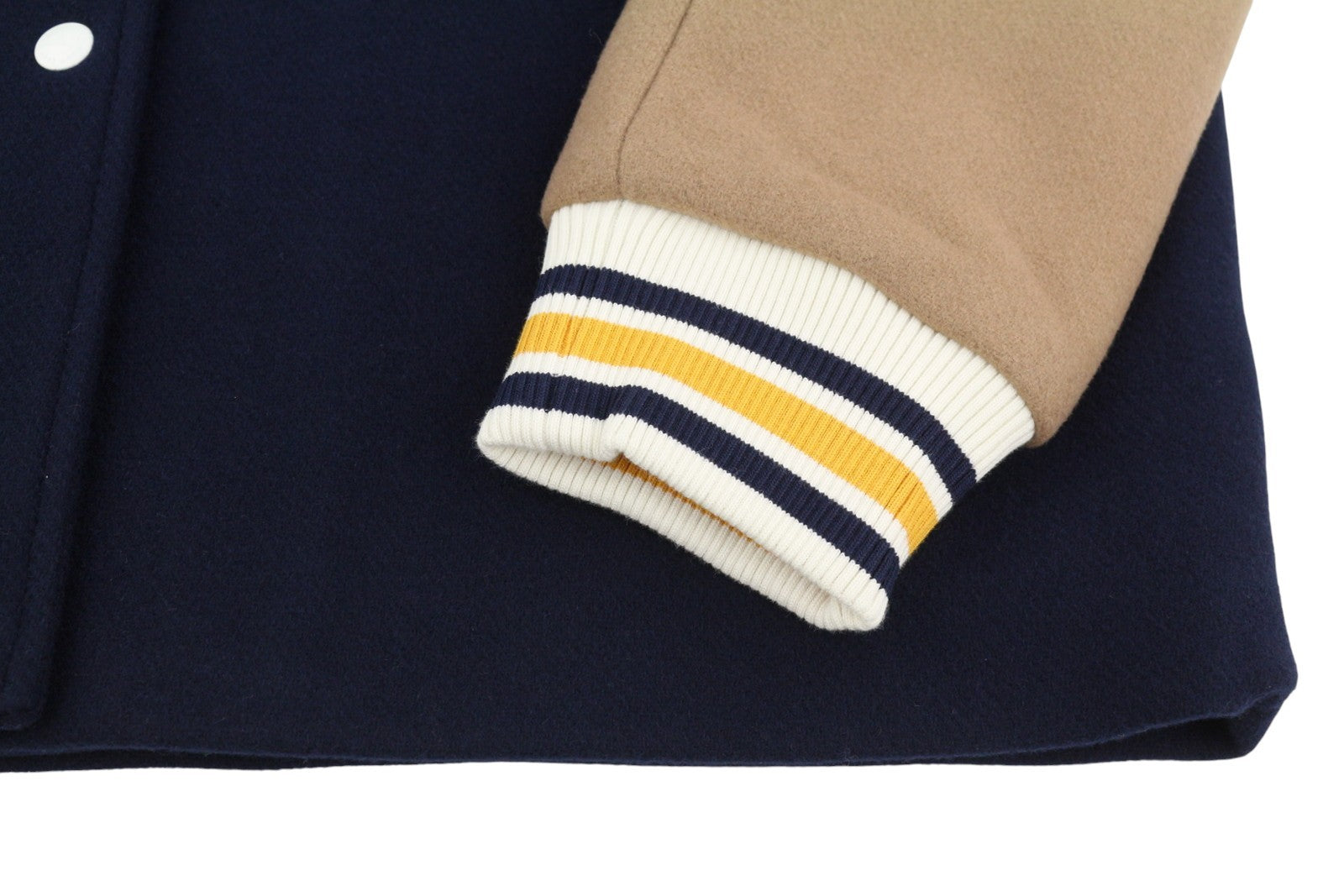 GANT Long Varsity Women Coat M Marine Wool Blend Padded Snap Bomber