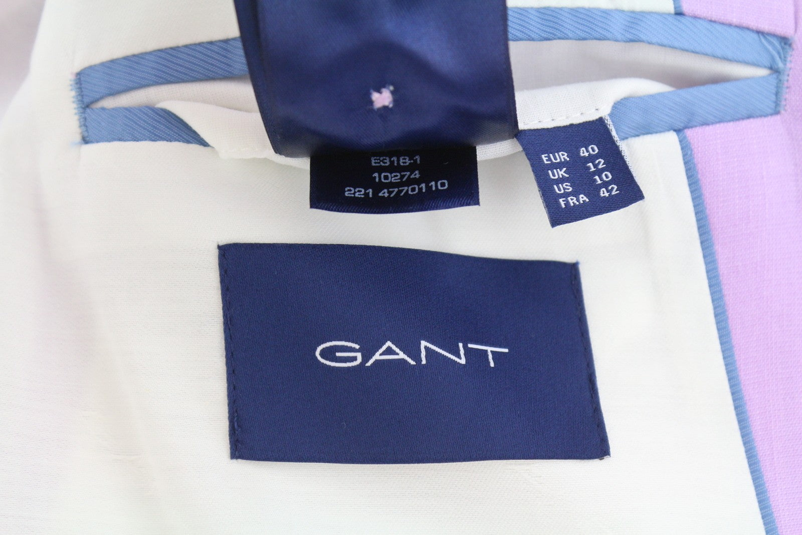 GANT Stretch Linen Straight Women Blazer EU40 Crocus Purple Lined Notch