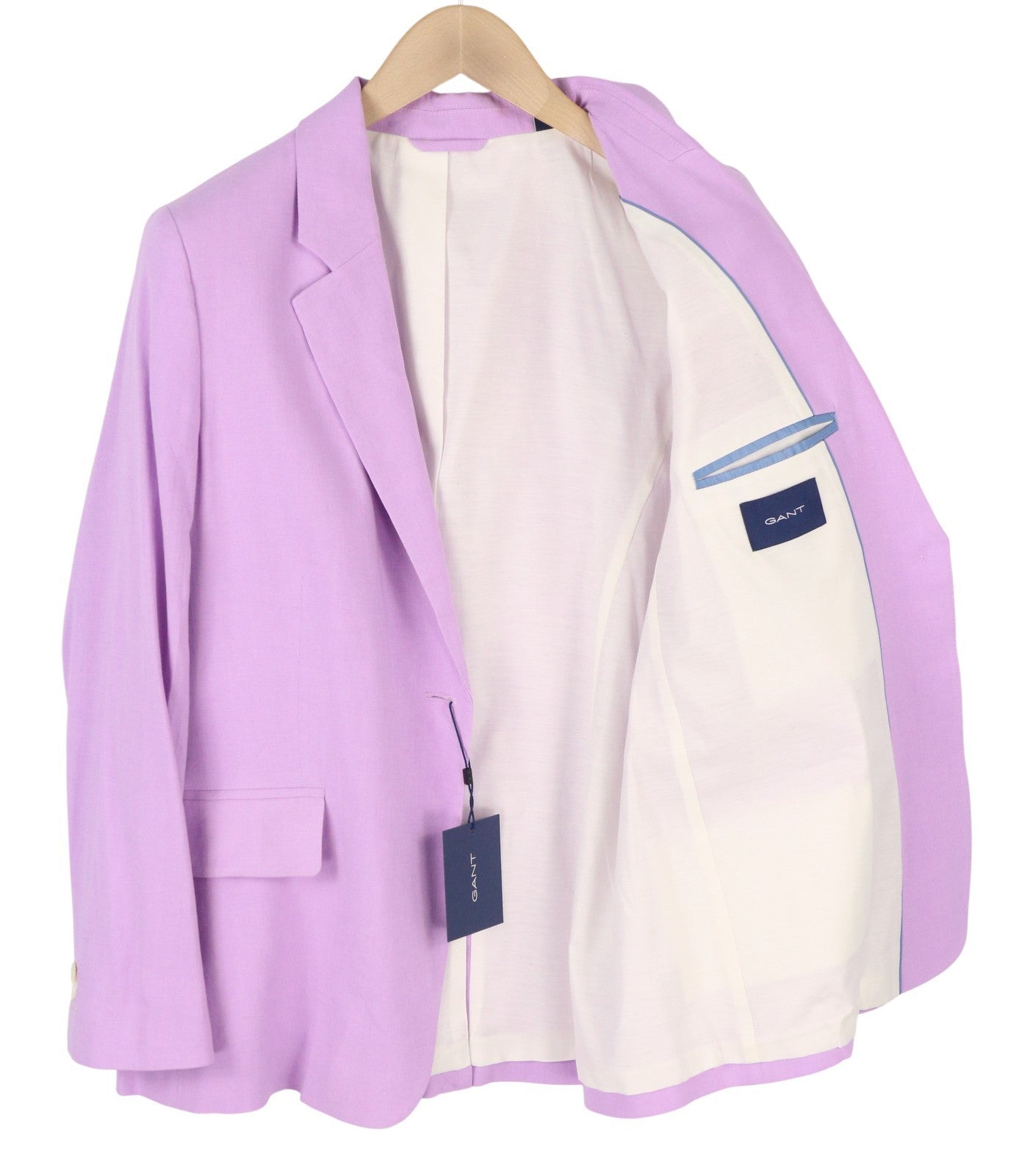 GANT Stretch Linen Straight Women Blazer EU40 Crocus Purple Lined Notch