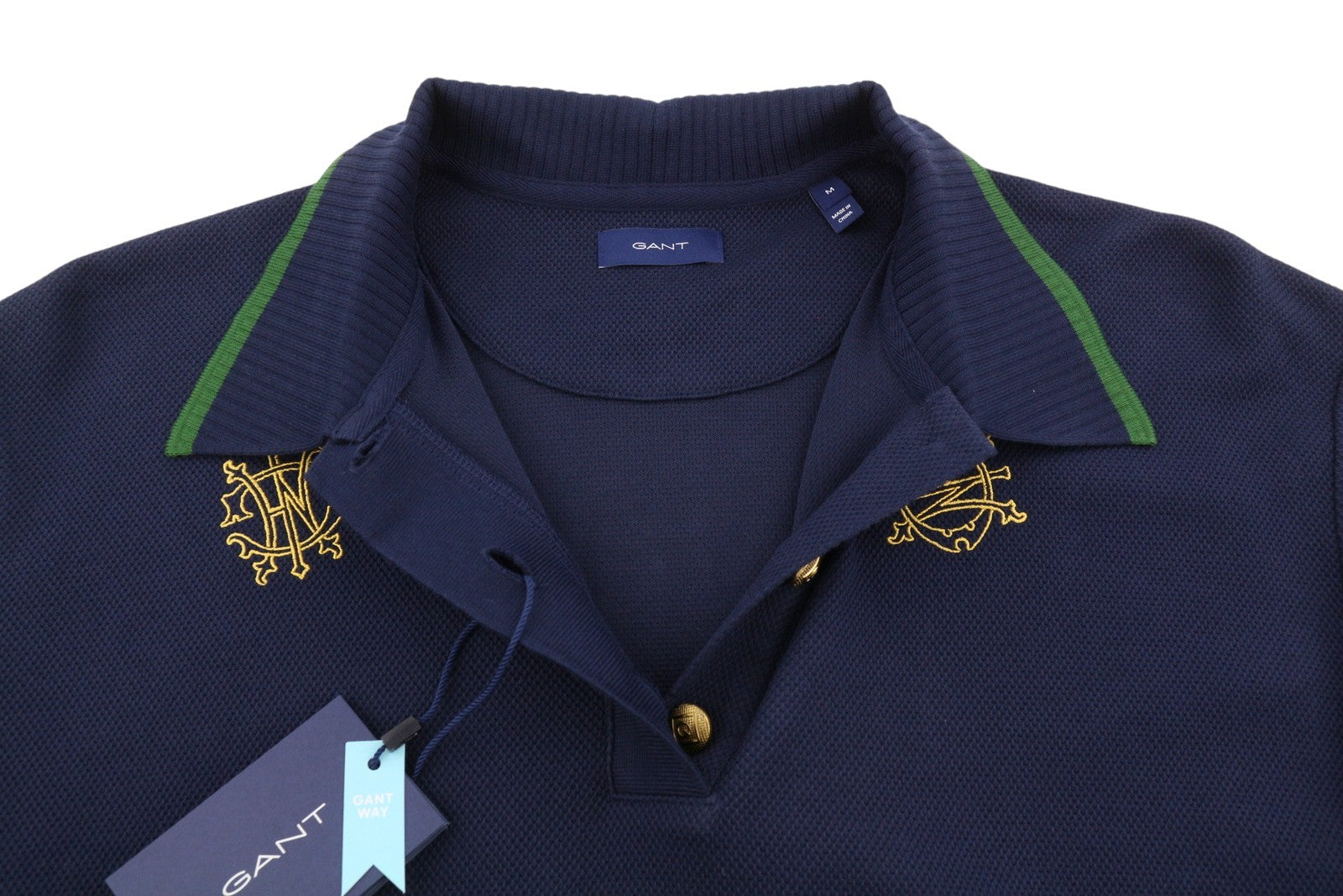 GANT Crowns Heavy Rugger Women Sweatshirt M Blue Crown Logo Embroidery