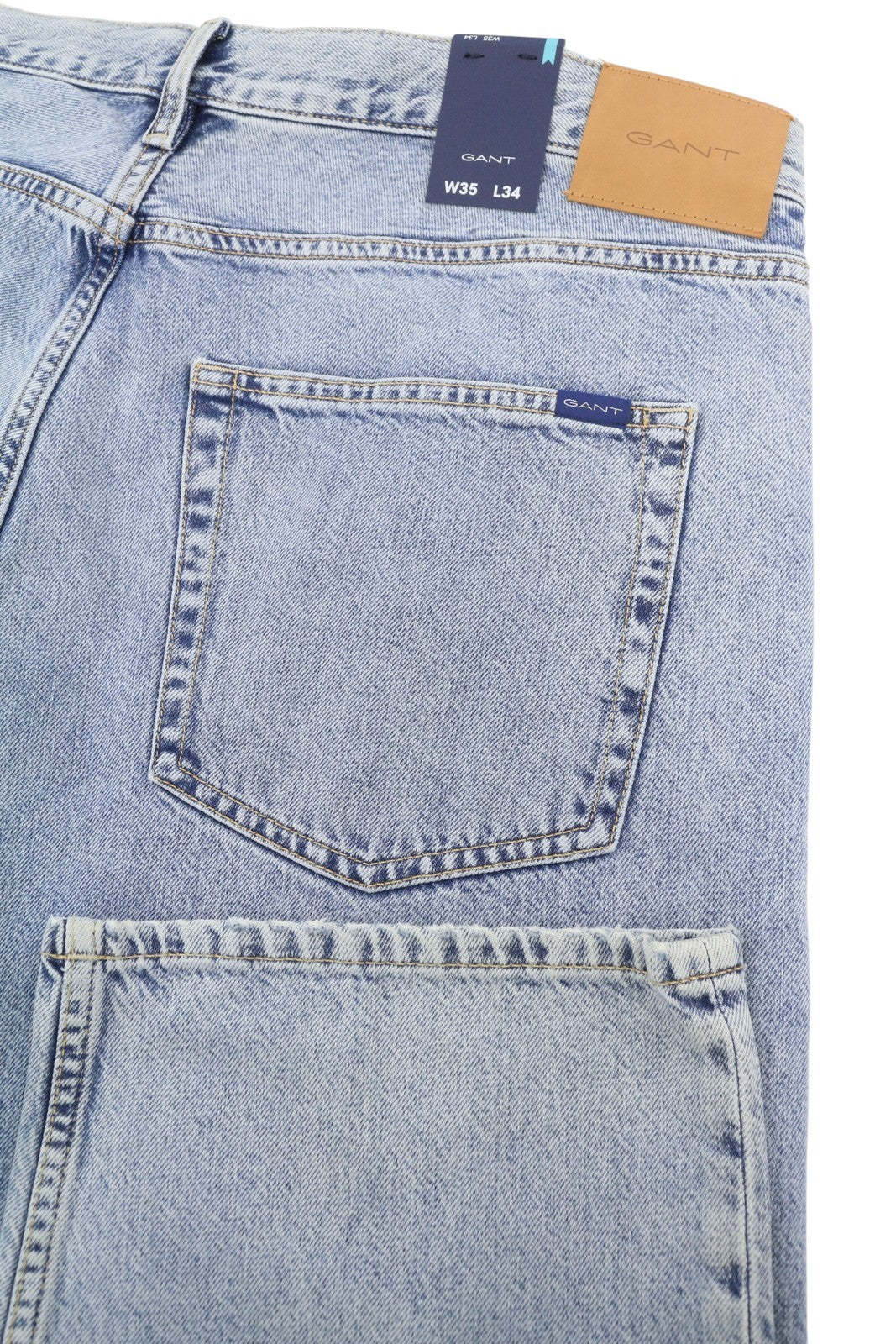 GANT Relaxed Classic Men Jeans W35/L34 Light Blue Faded Taper Leg