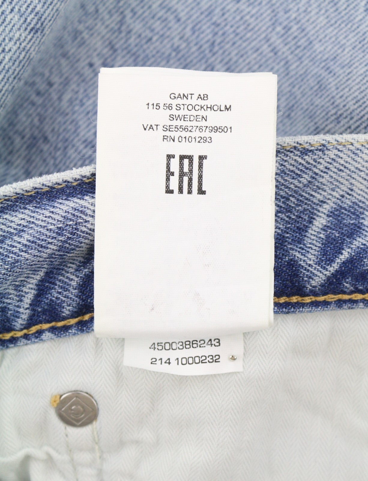 GANT Relaxed Classic Men Jeans W35/L34 Pale Blue Worn Wash Tapered