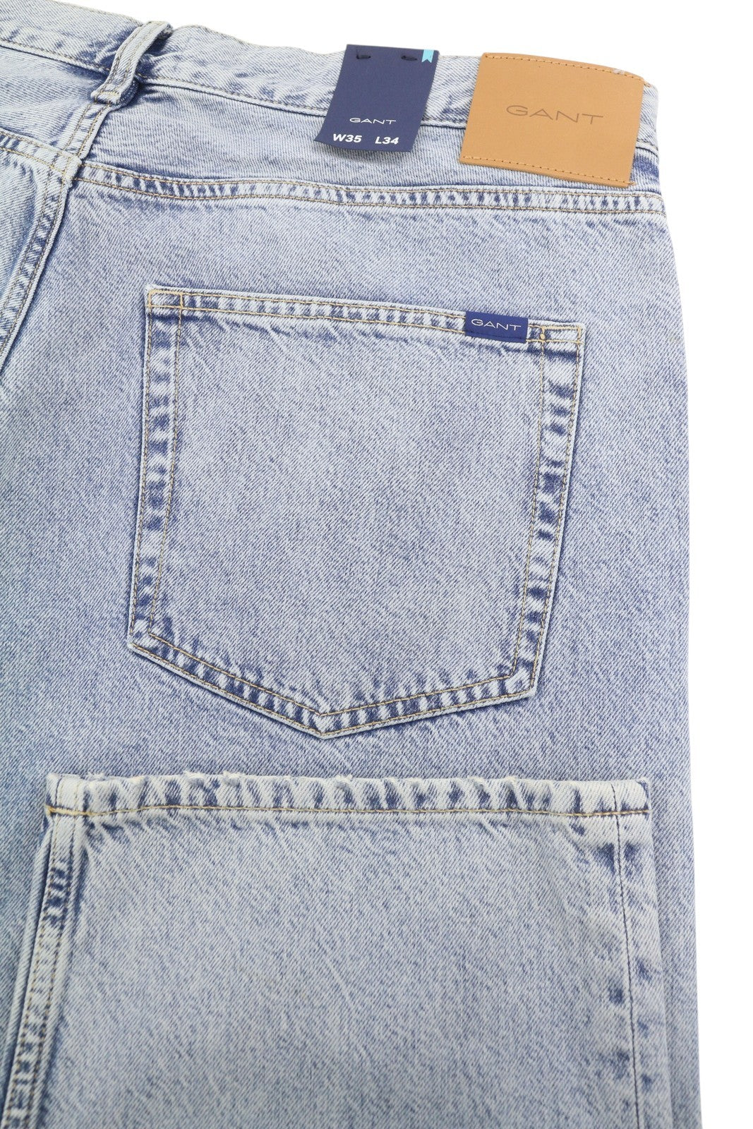 GANT Relaxed Classic Men Jeans W35/L34 Pale Blue Worn Wash Tapered