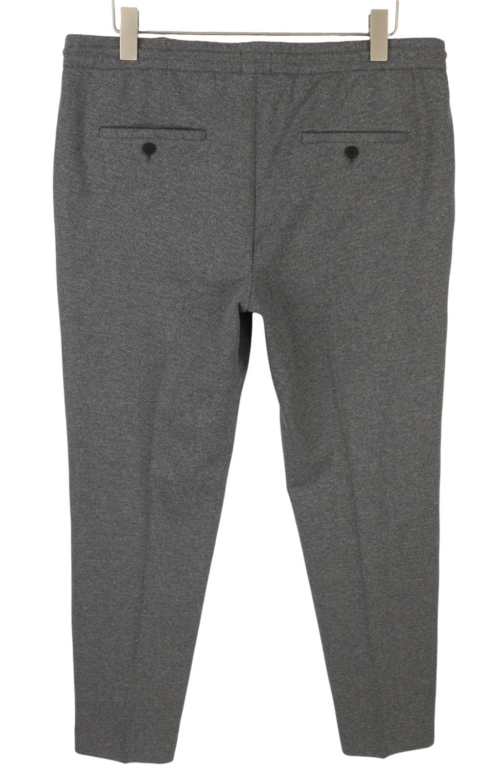 GANT Jersey Men Trousers EU54 Dark Grey Melange Slim Drawstring Zip